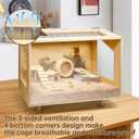 Wooden Hamster Cage - 24 inch Guinea Pig Cage Clear Small Animal cage with Open top Hamster Habitat Wooden Frame with Acrylic Panel