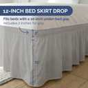 Wrap Around Dust Ruffle Bed Skirt - Light Grey - Twin/Twin XL Size Beds with 12 Inch Drop - Elastic Strap - Adjustable Pleated Bedskirt with Brushed Fabric and Wrinkle Free - Women, Men, Kids & Teens