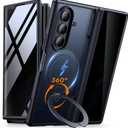 MOBOSI for Z Fold 5 Case with Rotatable Ring Stand & Privacy Screen Protector, Compatible with Magsafe, 18FT MIL-Grade Protection, Magnetic Shockproof Slim Case for Samsung Galaxy Z Fold5, Black