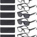 BLOEXCLU 6 Pack Reading Glasses for Women Men Blue Light Blocking Spring Hinge Computer Readers, Anti Eyestrain/ Glare (6 Mixed C8, 1.75, Diopters)