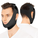 OHELEEP Anti Snore Chin Strap for CPAP Users, Snore Stopper Adjustable, Chin Strap for Sleeping Comfortable Stop Snoring Solution, Anti Snoring Devices Breathable and Reusable, Black, M