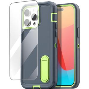 AICase for iPhone 15 Pro Max Case Built-in Stand with Glass Screen Protector,Heavy Duty Drop Protection Full Body Rugged Shockproof Military Protective Tough Durable for iPhone 15 Pro Max 6.7"_7