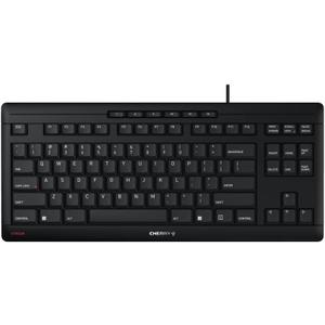 CHERRY Stream Keyboard TKL Wired USB TenKeyLess Compact Version without Number Pad. Silent Keystroke. Ideal for Office and Industrial Use. (Black)