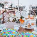 2 x Fancy Land Easter Oval Paper Plates Bunny Easter Egg Disposable Serving Plates 10" X 12" for Holiday Spring Party Decor Supplies Tableware Favors 24 ct