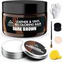 FORTIVO Leather Recoloring Balm with Mink Oil, Couch Repair Kit, Leather Dye and Restorer for Furniture (Dark Brown)