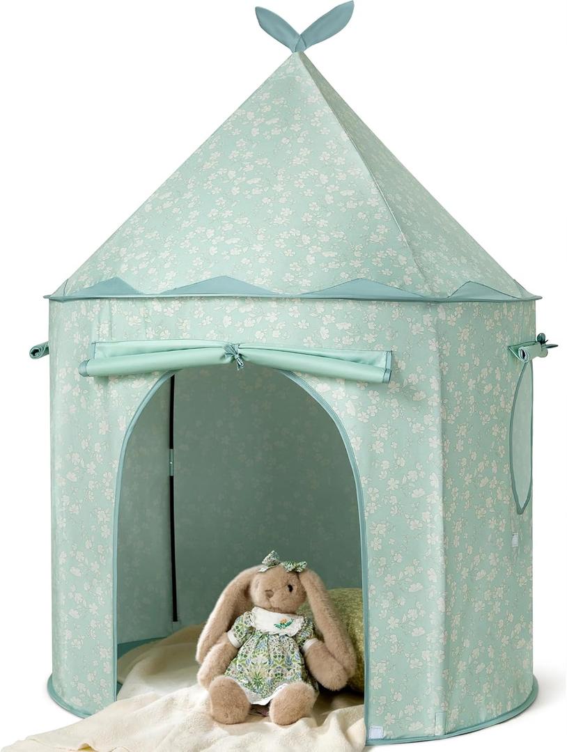 Tiny Land Kids Play Tent  Cute GreenTent for Kids Indoor, Portable Toddler Tent for Girls & Boys, Fun Playhouse Toy for Imaginative Play, Perfect Toys Gifts for 2 Year Old Girl & Boy