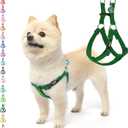 PUPTECK No Pull Dog Harness Soft Adjustable Basic Nylon Step in Puppy Vest Outdoor Walking with ID Tag, Blackish Green, XS