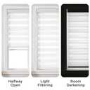 Joydeco Cordless Zebra Blinds for Windows (Pro), 53" W x 75" H, White