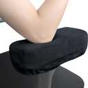 YOUFi Office Chair Arm Pads Extra Soft Velvet Arm Rest Covers for Elbows & Forearms Pressure Relief, Set of 2 Armrest Covers for Desk Chair, Gaming Chair (Black)