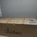 Wellmet Boho Chandelier Light Fixture 42 Inch, Farmhouse Rattan Pendant Light for Dining Room, Rustic Rectangular Chandeliers for Living Room, Bedroom, Kitchen Island (Rattan, 42 Inches)