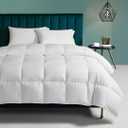 Organic Feathers Down Comforter Full Size, All Season Duvet Insert 100% Organic Cotton, Medium Warm Quilted Bed Comforter with Corner Tabs(82x86, White)