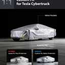 Wigoo Tesla Cybertruck Car Cover Accessories 2024-2026, Custom Fit Waterproof All Weather Outdoor Truck Cover, Windproof UV Rain Snow Dust Protection, Breathable Design, Paint-Safe Lining, Door Zipper