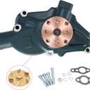 AULINK SBC High Volume Aluminum Small Block Short Water Pump (C&U Bearing,Bronze Impeller,ZINC GREEN) For GM Chevy Chevrolet 265 267 283 302 305 307 327 350 400 Chrome