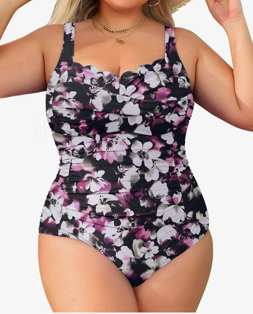 Aqua Eve Womens Plus Size One Piece Swimsuit- Tummy Control Bathing Suit Full Coverage Swimwear, XL