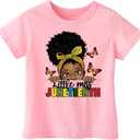 Funny Juneteenth Shirts for Todder Boys Girls Kids, African American History Shirts 1865 Peace Love Tees 2-8T (Yellow)