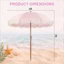 Sunnymove 6ft Boho Patio Umbrella with Fringe 7 ft Height