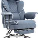 NEO CHAIR Big & Tall Leather Office Chair, High Back, Lumbar Support, Blue