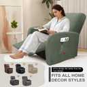 3 Pieces Stretch Recliner Chair Covers, Plush Fabric Washable Slipcover for Extra Small Lazy Boy Chairs (Green)