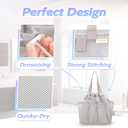 famichan Mesh Shower Caddy Portable with Drawstring, Dorm Room Essentials for College Students, Grey Shower Bag for Camping,Swimming,Gym,Travel,Bathroom