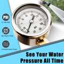 SheeChung RV Water Pressure Regulator, Brass Lead-Free Adjustable Water Pressure Reducer with Gauge, Tool-Free Hand-Turn 0-160 PSI, 3/4" GHT for RV, Camper, Trailer, Garden Hose