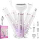 Electric Razors Shavers for Women, Bikini Trimmer 5 in 1 Electric Shaver Razor for Women, Wet/Dry Face Razors for Face Nose Eyebrow Arms Armpit Legs Pubic Area Painless Facial Hair Removal for Women