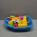 Collapsible Beach Toys Set for Kids Boys Castle Sand Toys Set with Sand Bucket & Shovels Set & Sand Molds and Mesh Bag, Travel Sandbox Toys for Toddlers Age 3-10. (Blue)