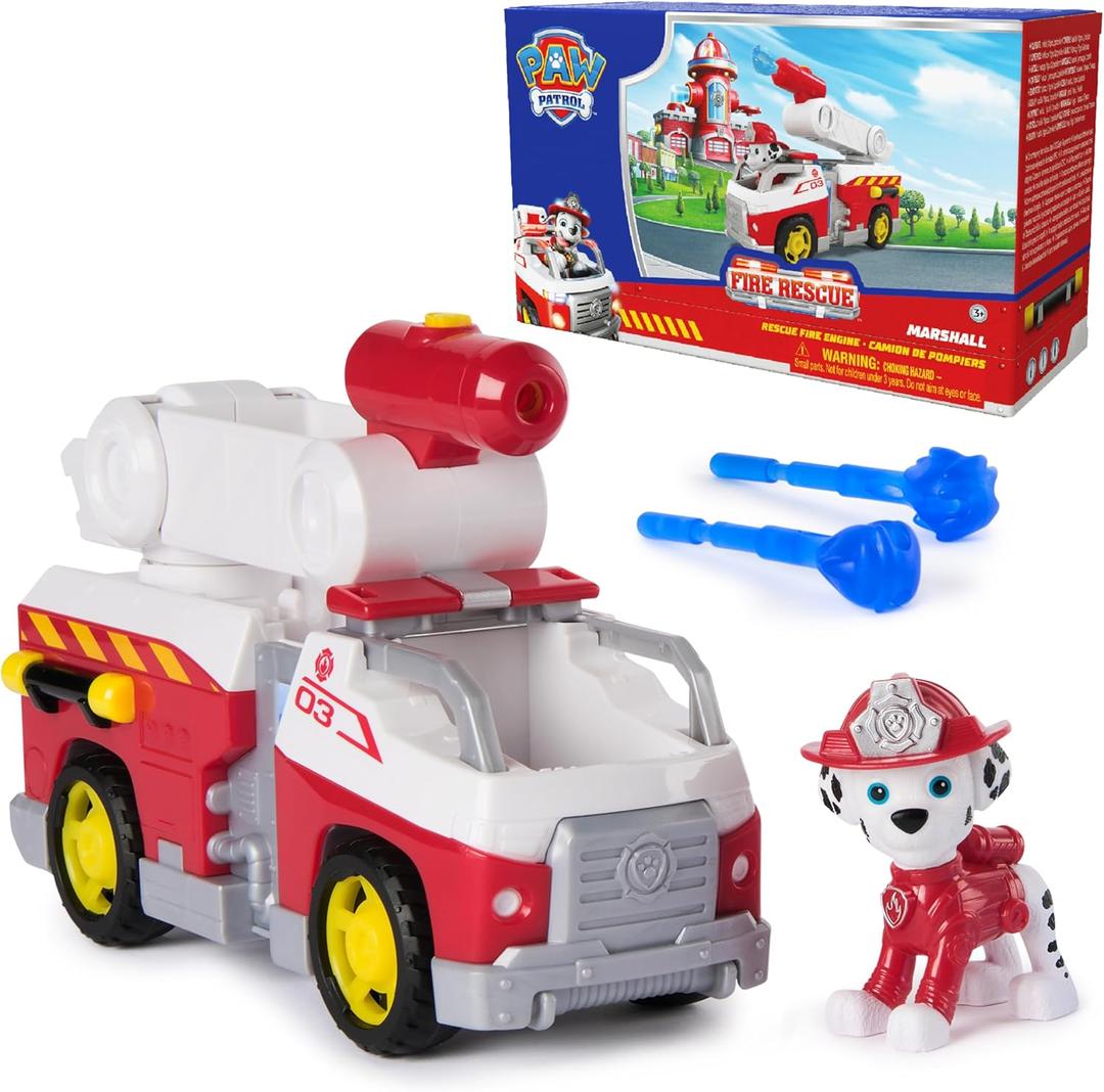Paw Patrol Fire Rescue: Marshall Rescue Fire Engine with Action Figure & Projectile Launcher & Toy Truck, Kids Toys for Boys & Girls Ages 3 and Up