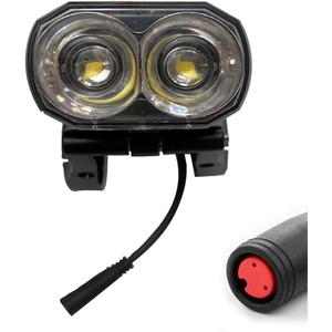 Electric Bike Headlight for Night Riding LED Front Light Suitable for 24V 36V 48V 60V Battery Controller Waterproof Headlight for E-Bikes with 2 Pins Male/Female Plug