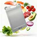 Adivo 100% Pure Titanium Cutting Board for Kitchen, Double-Sided Titanium Cutting Board with Juice Groove, Easy to Clean Metal Chopping Board for Meat Vegetables Fruit, Dishwasher Safe (15.3x11) Large