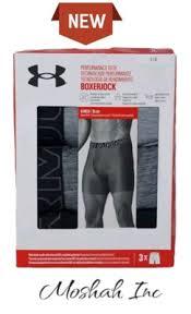 Under Armour Boxerjock Boxer Briefs Size L 3 Pack Underwear 6” Inseam Black Gray, XL