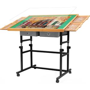 2000 Pieces Puzzle Table with Wheels, with Drawers and Cover, 40.16"x28.5" Adjustable Height & 45 Tilting, Puzzle Board for Adults (Large)