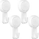 Elegear Mini Suction Cup Hooks, 4 Pack Waterproof Reusable Vacuum Shower Hanger for Loofah, Bathroom & Kitchen