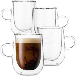BTaT Double Wall Glass Coffee Mugs, 5 oz (150ml), Set of 4, Clear Latte Mugs BTaT Double Wall Glass Coffee Mugs, 5 oz (150ml), Set of 4, Clear Latte Mugs