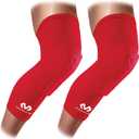 Knee Compression Sleeves: McDavid Hex Knee Pads Compression Leg Sleeve for Basketball, Volleyball, Weightlifting, and More - Pair of Sleeves (ADULT- Large, Scarlet)