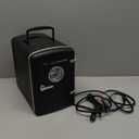 Frigidaire Retro Mini Personal Fridge Cooler, Holds up to 9 Cans, Portable & Compact, AC Plug & 12V Car Charger  Black (11.8"D x 7.1"W x 10.1"H)