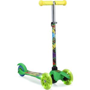 Self Balancing Kick Scooter with Light Up Wheels, Extra Wide Deck, 3 Wheel Platform, Foot Activated Brake, 75 lbs Limit, Kids & Toddlers Girls or Boys, for Ages 3 and Up