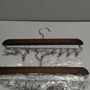 Mkono Hat Hangers for Closet Set of 2 Wooden Hat Organizer Racks for Baseball Caps with 20 Stainless Steel Clips, Baseball Hat Holder for Closet Storage, Fits All Caps, Walnut Color