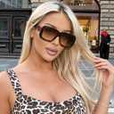 YDAOWKN Vintage Oversized Sunglasses for Women Men Retro Square Luxury Big Large Sun Glasses UV400