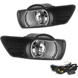 Driving Fog Lights Lamps Replacement for Toyota Camry 2007 2008 2009 with H11 12V 55W Halogen Bulbs & Universal Switch and Wiring Kit (Clear Lens)