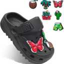 Cartoon Kids Toddler Garden Clogs Non Slip Beach Pool Slide Water Shoes Indoor Outdoor Clogs Sandals for Boys Girls Birthday Gift. (Black)