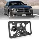 Front Bumper License Plate Mount Compatible with Dodge Challenger/Charger/Durango/Grand Cherokee, No Drill Front Grille License Plate Frames License Plate Bracket Holder Mounting Kit Car Accessories