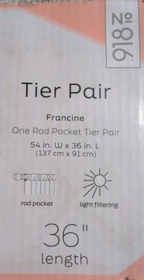 Package Of No. 918 Francine Embroidered Tier Pair Curtains in 36" Length 54" Width, Bobbi