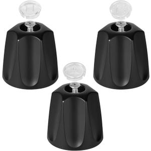 3Pcs Shower Knob Replacement Compatible with Price/Pfister Verve Tub Shower, Bathtub Faucet Handle Remodel Trim Kit Includes Hot/Cold/Diverter Knob & 3 Screws (Matte Black)