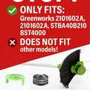 7 Pcs Dual Line String Trimmers Spools Compatible with Greenworks Model 2101602, 2101602A, STBA40B210, BST4000, 0.065" Line Replacement Spool (2900719) and Spool Cap Cover(6 Spools + 1 Cap)