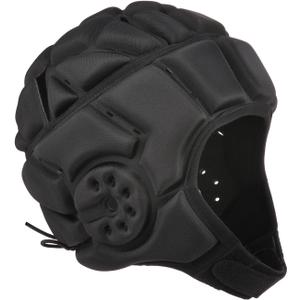 Rugby Soft Helmet Soccer Headgear Scrum Cap 7v7 Flag Football Helmet (Medium, BLACK Pro 1/2 inch)