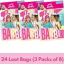 Unique Barbie Party Bags - Barbie Party Decorations - 24 Goodie Bags, Checklist - 24 Guests - Birthday Decorations