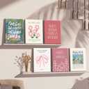 Christian Wall Art Coquette Aesthetic Decor Poster Pink Bow Canvas Wall Art Bible Verse Scripture Poster Religious Floral Prints Picture Christian Artwork for Living Room Bedroom 12x16x6 Ready to Hang