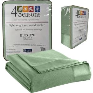 Thermee Micro Flannel King Size Blankets, Lightweight All Seasons Cozy Blanket, Throw Blankets for Home and Living Room, Comfy & Soft Blanket for Couch, Machine Wash, No Pilling - Clover