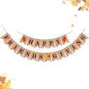 Happy Friendsgiving Burlap Banner Party Decoration Fall Autumn Maple Leaves Rustic Harvest Banner for Mantel Fireplace Wall Hanging for Home Party Yard Outdoor indoor Decor Thanksgiving Decoration