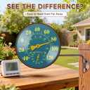 6 Inch Outdoor Thermometer Hygrometer, Large Brass Retro Patio Thermometer, Waterproof Temperature Gauge with Easy to Read Window for Home, Patio, Garden, Garage Wall Mount